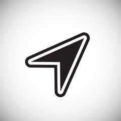 Arrow with outline on white background icon