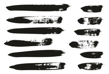 Calligraphy Paint Brush Lines High Detail Abstract Vector Background Set 99