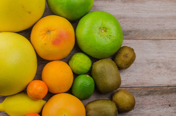 Citrus fruits orange, lemon, grapefruit, mandarin, lime