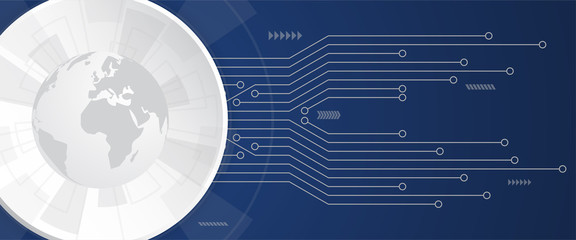 Obraz premium Artificial intelligence. Abstract global technology. Futuristic virtual technology concept background. Vector illustration.