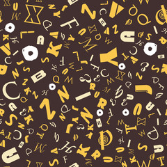 Alphabet and letters. Seamless vector EPS 10 Pattern. 