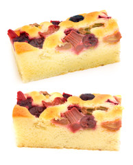 Macro photo of bright tasty isolated pies with berries