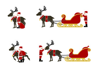 Composition of  Santa's sleigh on transparent background