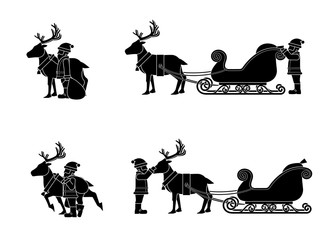 Composition of  Santa's sleigh on transparent background