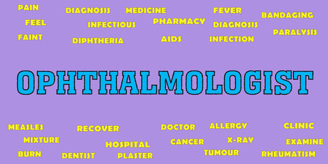 ophthalmologist Medical Tag word cloud