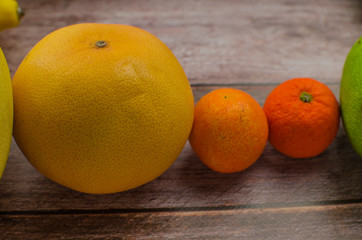 Citrus fruits orange, lemon, grapefruit, mandarin, lime