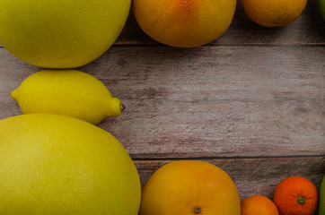 Citrus fruits orange, lemon, grapefruit, mandarin, lime