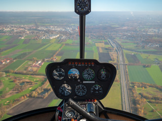 helicopter view from top to munich and bavarian landscape during fog autumn blue sky © Wolfgang Hauke