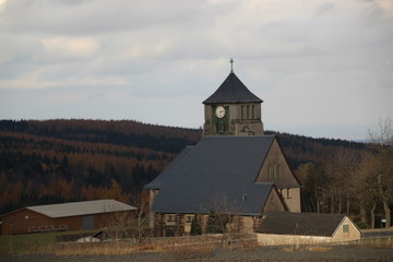 Fototapeta premium Die Kirche von Zinnwald