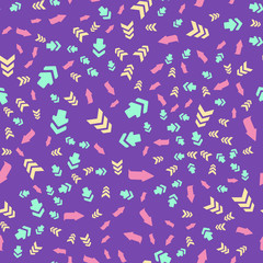 Different Arrows. Seamless vector EPS 10 Flat geometric pattern texture. Multicolor abstract background for print and textile