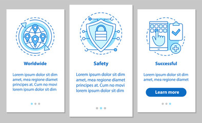Delivery and trading onboarding mobile app page screen with line