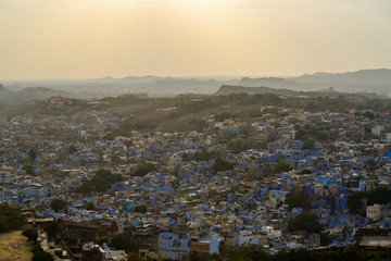 Jodhpur aerial view as seen from Mehrangarh Fort