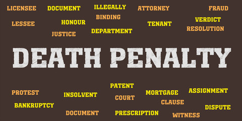 death penalty Words and Tags Cloud. 