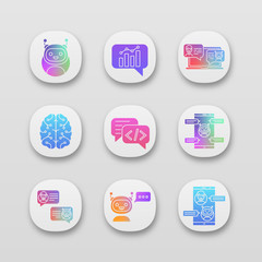 Chatbots app icons set