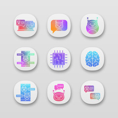 Chatbots app icons set