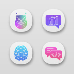 Chatbots app icons set