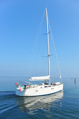 Yacht in the Adriatic sea in Venice