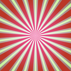 Sunlight background. Retro Red and green color burst background. Fantasy Vector illustration.