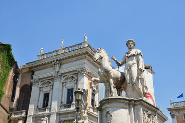 Fototapeta na wymiar Statue of Castor in the Capitoline Hill in Rome