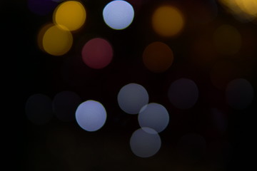 multicolored Christmas lights Bokeh new year holidays