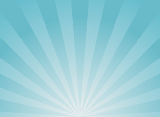 Sunlight background. Pale blue color burst background with white highlight.