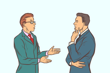 Fototapeta premium two businessmen brainstorming. collaboration teamwork