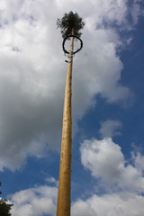 Maypole photographed in unusual perspective