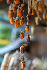 秋の風物詩の干し柿が食べごろになっている