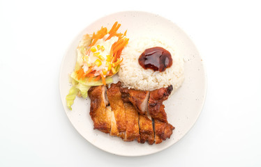 grilled chicken with teriyaki sauce and rice
