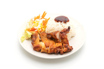 grilled chicken with teriyaki sauce and rice