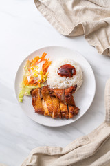 grilled chicken with teriyaki sauce and rice