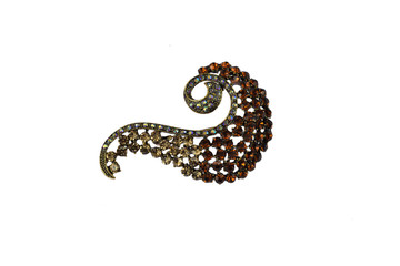 brooch on white background