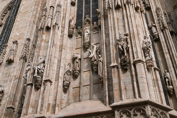 Milano, Italy - September 19, 2018 : Details of Milan cathedral