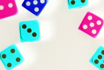set of colorful dices on white background