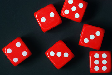 dices on black background