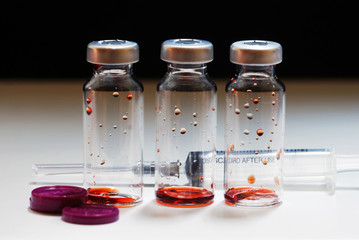 medical ampoules and syringe