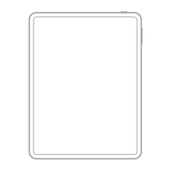 Outline line style of new version vector tablet computer isolated.