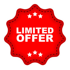 red vector banner limited offer