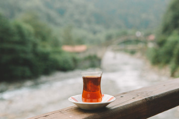 cup full of tea, unique nature scene