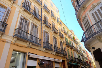 Historic building in center of Malaga, Spain