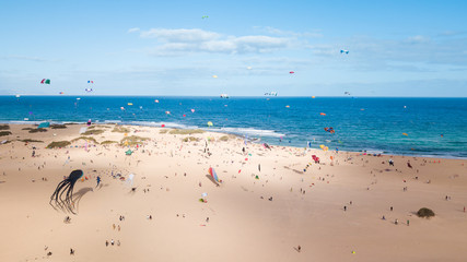 Fototapeta na wymiar thirty-first international kite festival, fuerteventura 2018-11-10