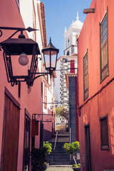 Fototapeta na wymiar Scenic narrow street in Town of Garachico, Tenerife, Spain