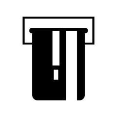 Bank card icon. Credit or debit plastic card inserted in atm or other machine slot. Vector Illustration