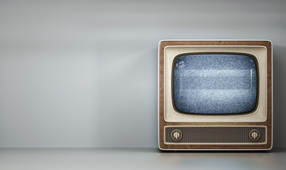Vintage tv receiver 3d illustration