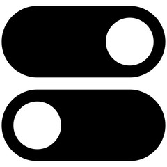Toggle switch vector icon, On and Off position simple icons, modern minimal flat design style