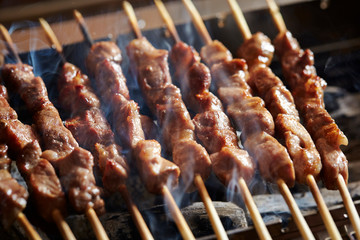 Grilled skewered BBQ 