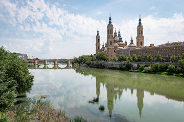 View of Basilica Pillar in Zaragoza , Spain.