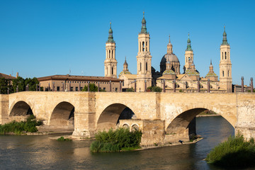 View of Basilica Pillar in Zaragoza , Spain.