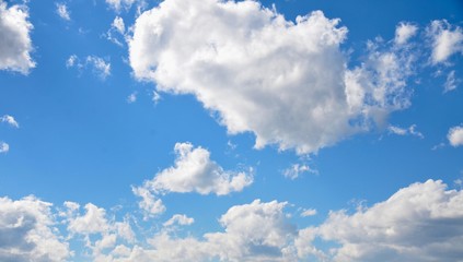 Naklejka na ściany i meble Clear bule sky with cloud and sunshines