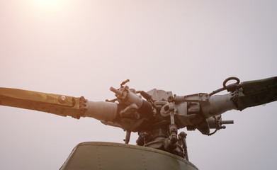 Old Russian military helicopter MI-2, history memory